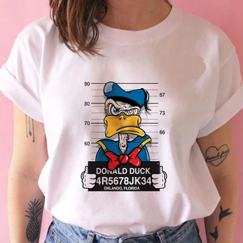 Disney T-shirt Ženske, Donald Duck Natisniti Moda Harajuku Tshirt Dekle Priložnostne Bela Top Majica Poletnih Ženskih Oblačil Dropship