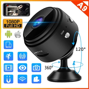 A9 Mini Kamera, WiFi Kamera 1080p HD Noč Različica Mikro Snemalnik Brezžična Mini Kamere, Video Nadzor, IP Kamere