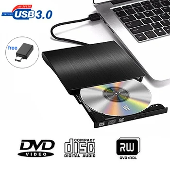 USB 3.0, DVD-RW Zunanji Optični Pogon Slim CD-ROM Disk Odtisov DVD-RW Gorilnika CD Writer za Namizni RAČUNALNIK Prenosni računalnik, Tablični računalnik, DVD Predvajalnik
