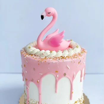 WEIGAO 1Pc Pink Flamingo Mehko Lončenine Torto Pokrivalo Flamingo Hawaiian Temo Otroci Rojstni dan Okraski Baby Tuš Cake Dekor