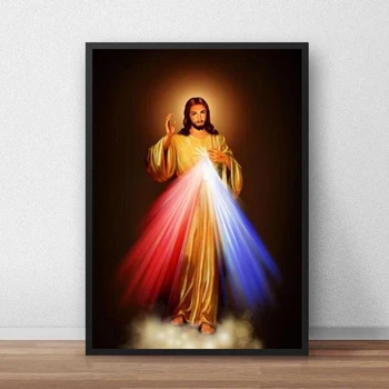 Platno Slikarstvo Božjega Usmiljenja Slike Ljubezen Jezusa Kristusa Motivacijske Art Film Visoke Ločljivosti Za Tiskanje Plakata Doma Stenski Dekor
