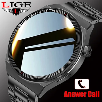 LIGE 2022 Smartwatch AMOLED Moških Pametno Gledati Nove Bluetooth Kliče Brezžično Polnjenje Poslovne Ura Fitnes Nepremočljiva Smartband