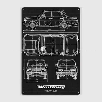 Wartburg 353 19661988 Kovinski Znak Steno Objave Zidana Prilagajanje Plošče Tin Prijavite Plakati