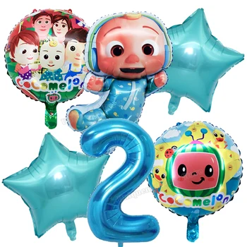 Cocomelon Rojstni Dan Ballon Dekoracijo Otroka Zgodaj Teducation Tv Lubenica Balon Številko Folija Baloni Baby Tuš Stranka Dobave